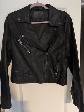 BLANKNYC Black Women's Faux Leather Moto Jacket